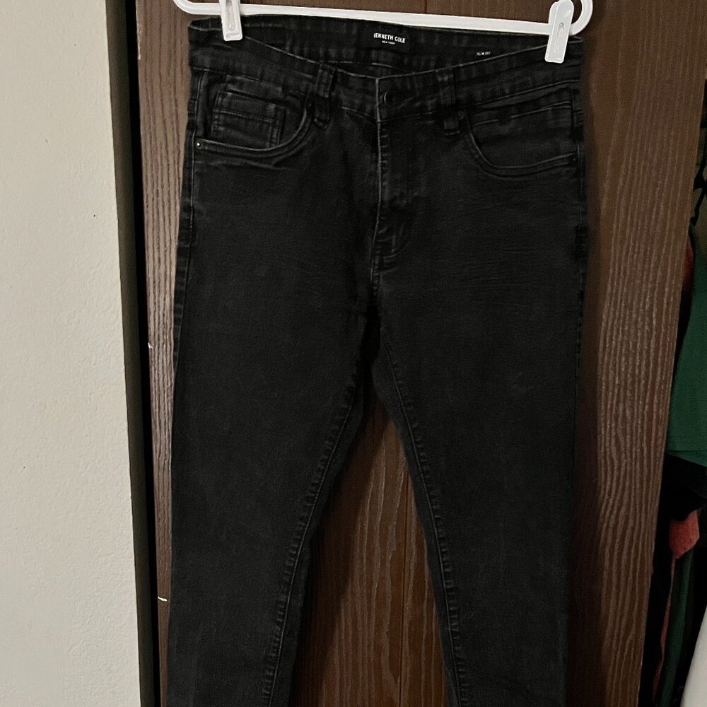 KENNETH‎ COLE Mens Slim Black Stretch Jeans Modern Casual Denim 31x29
